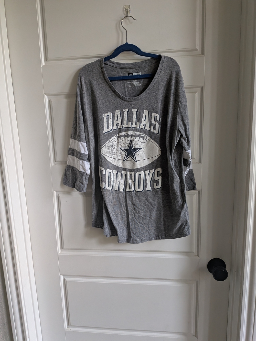 NFL Team Apparel Gray Tee with Blue Trim